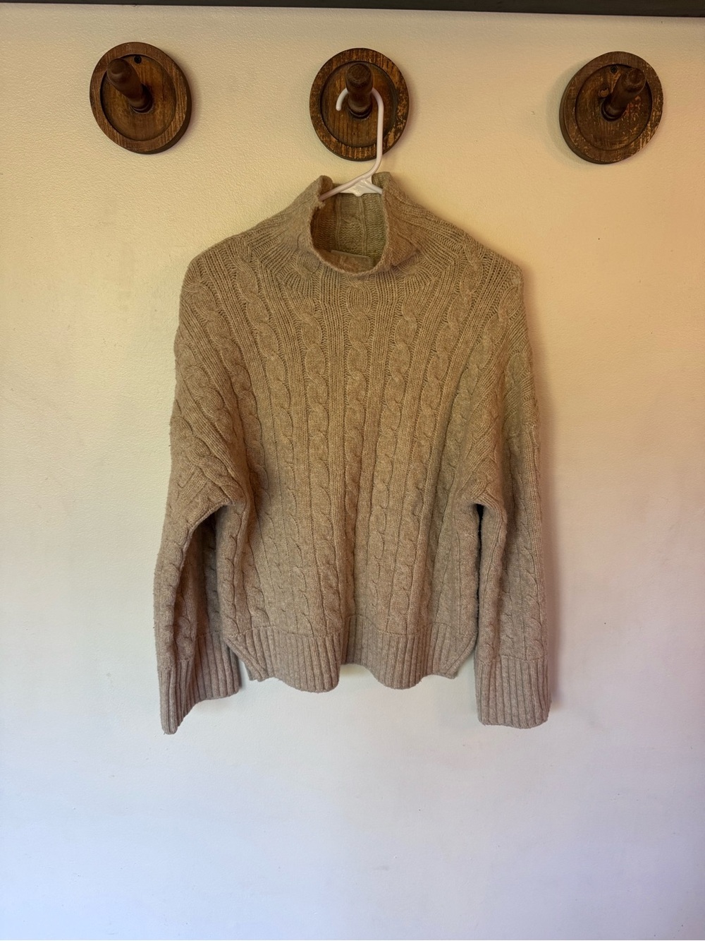 Abercrombie & Fitch Cable knit mock neck Turtleneck Sweater oversized size XS